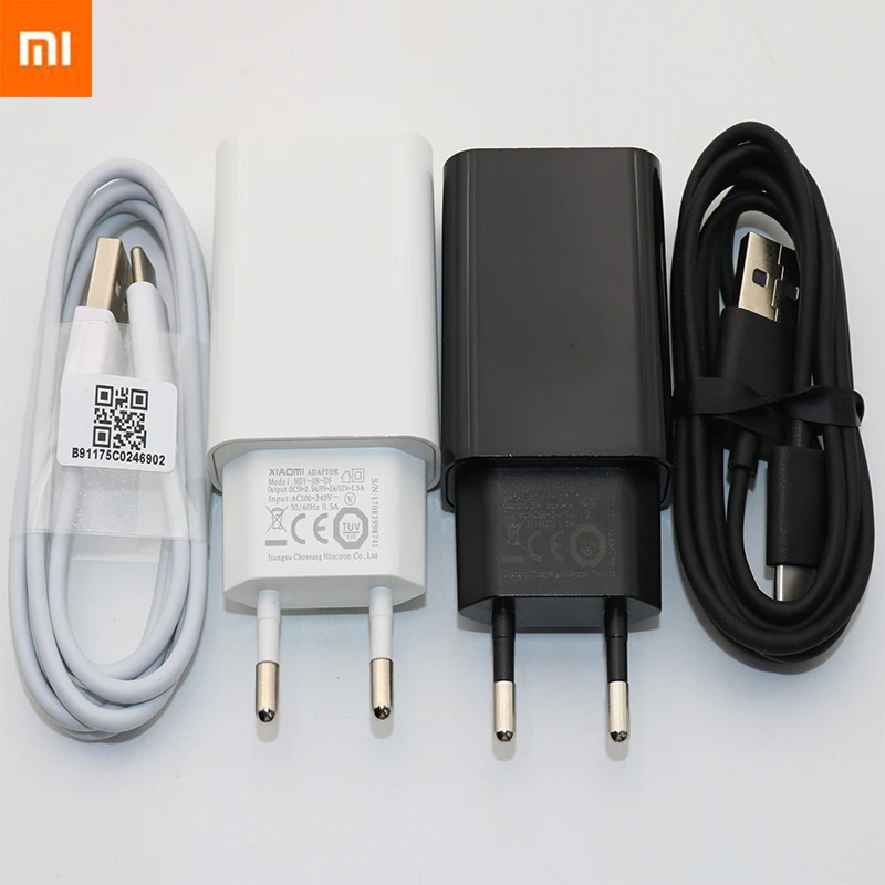 

Original FOR XiaoMi Fast charger QC3.0 EU wall Usb type-c cable 9V 2A Quick Charge adapter for Mi A2 A1 F1 8 6 Mix 3 2s 2 Max 3