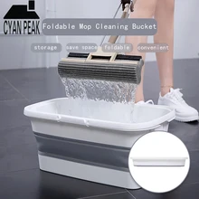 Serpillière pliante en silicone, seau de lavage de Camping avec poignée, serpillière pliable pour le nettoyage de la pêche et de la voiture, outil ménager