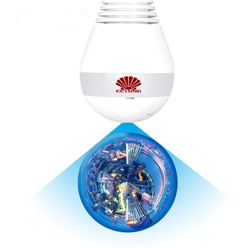 960P 360 Degree Wireless Panoramic IP Camera LED Bulb Lamp Mini WIFI CCTV Alarm 3D VR Camera Smart Home Security Free APP Alarm