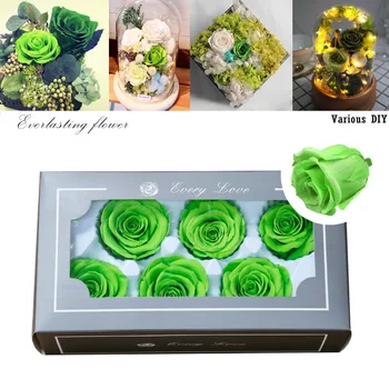 

6pcs/box High Quality Preserved Flowers Immortal Rose 5-6cm Valentine's Day Gift Wedding Decorations