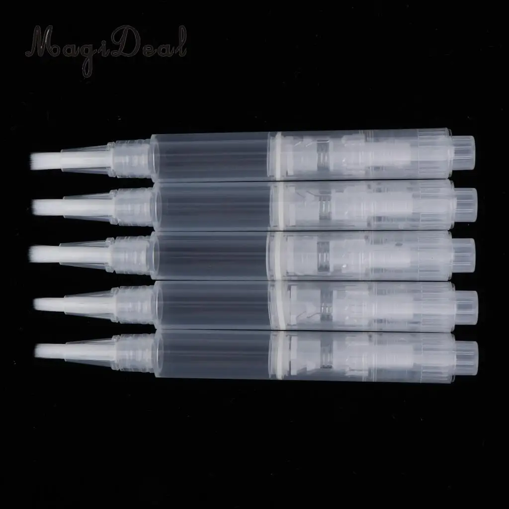 Kesoto 5pcs 3ml Empty Twist Pen Cosmetic Nail Oil Eyelash Lip Gloss Tube with Brush