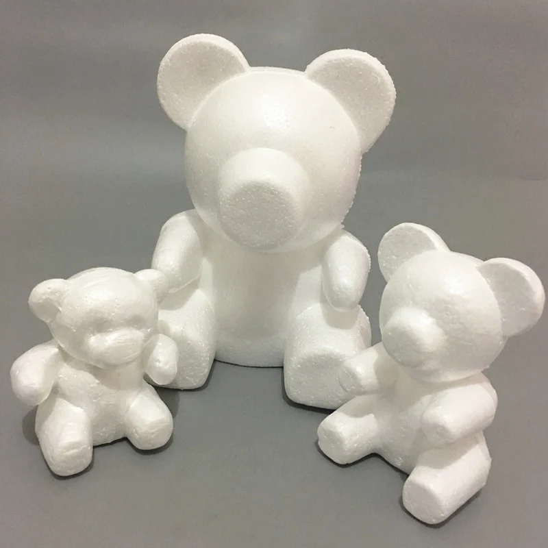 

Hot Polystyrene Styrofoam White Foam Bear Mold DIY Valentine's Day Party Gifts PLD