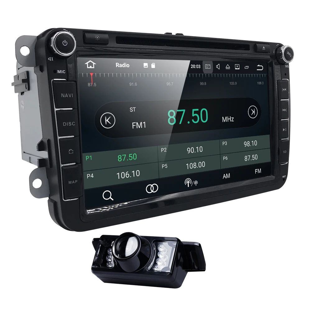 Perfect Hizpo AutoRadio 2 Din Android 8.0 Car DVD Multimedia for skoda octavia 2 3 superb 2 VW T5 passat b6 b5 cc seat leon altea Golf 5 2