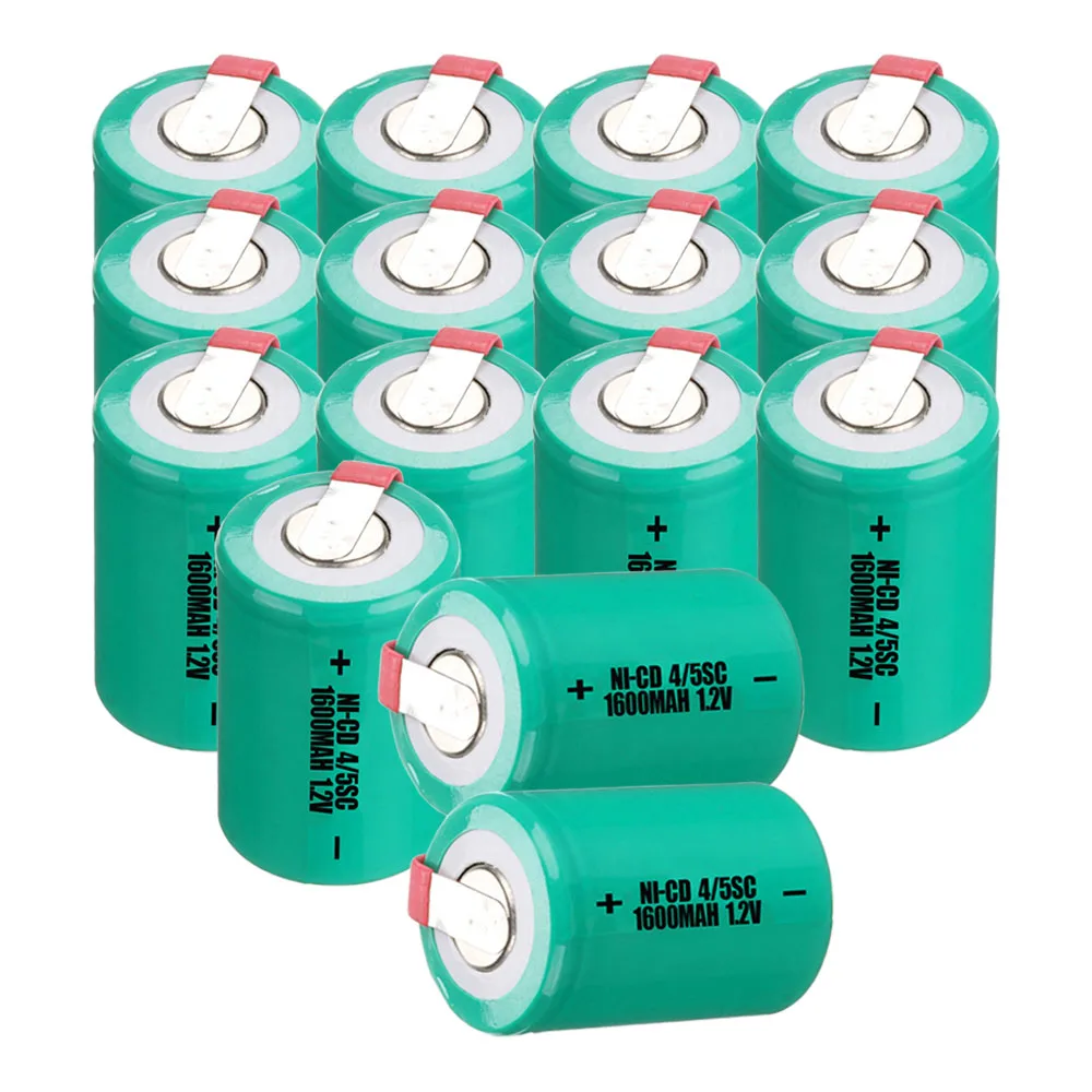 15 pcs 4/5SC battery 1.2V batteries for power tools 1600mah nicd 3.3cm*2.2cm color random | Электроника