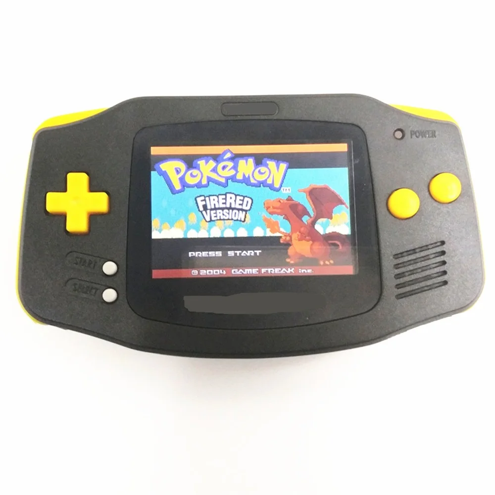 

Professionally Refurbished For Game Boy GBA Console With AGS-101 Backlight Backlit Screen Console - Black Case Yellow Buttons