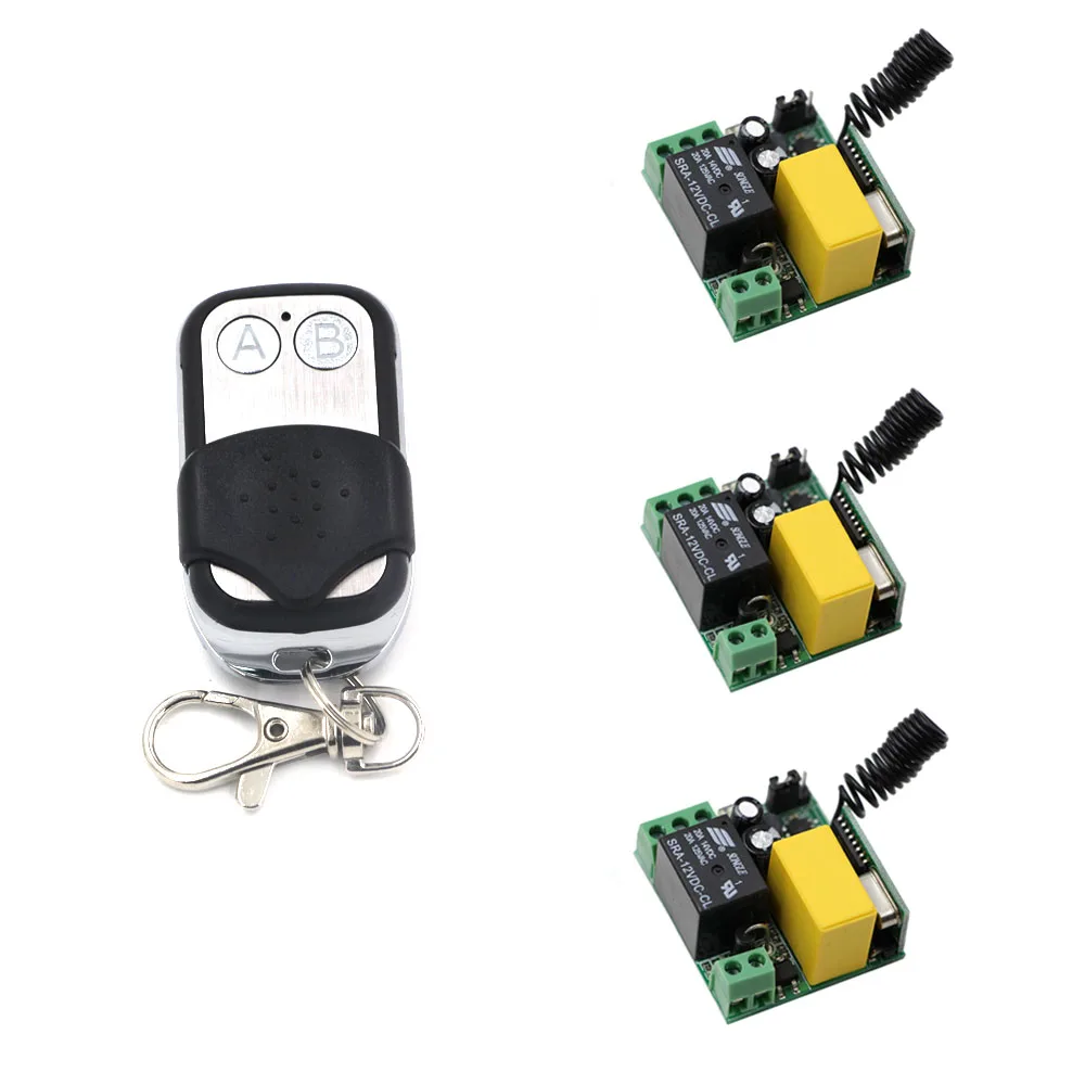

AC 220V 1CH Radio Relay Wireless Remote Control Switch System Remote Light Switch , 3Pcs Receiver + 2CH Remote Transmitter