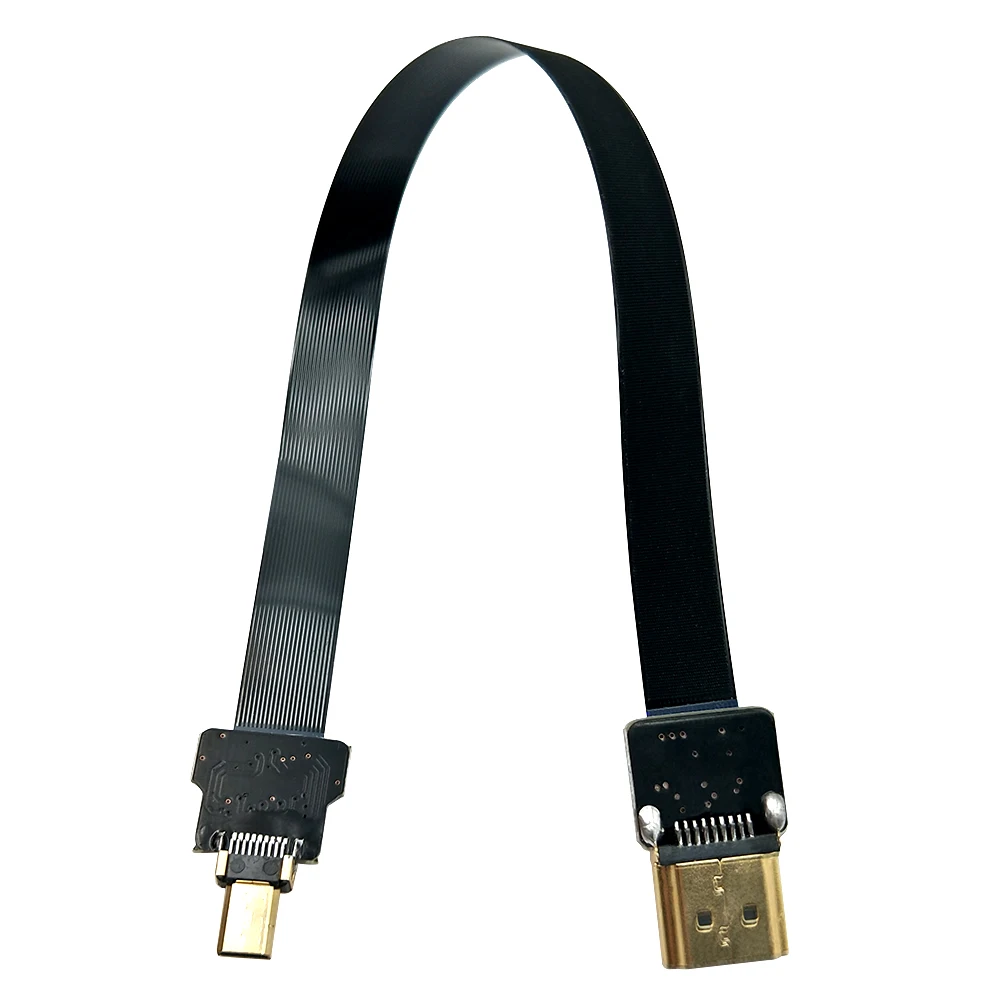 Danspeed fpv ذكر لذكر m/m hdmi النوع a إلى hdmi مايكرو كابل مسطح 20 سنتيمتر ل gopro multicopter التصوير الجوي