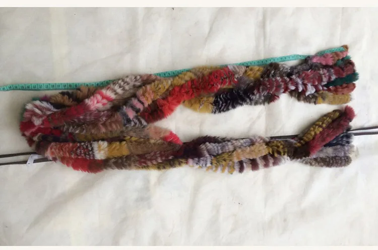 Женские вязаные шарфы из натурального кроличьего меха, цветные женские шарфы с кисточками, женские зимние модные разноцветные шарфы