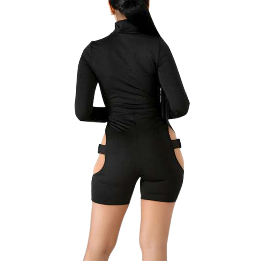Neon Color Bodysuit and Playsuit Sexy Hollow Out Buckle Biker Playsuit 2019 Spring Long Sleeve Turtleneck Jumpsuit� Neon Color Bodysuit and Playsuit Sexy Hollow Out Buckle Biker Playsuit 2019 Spring Long Sleeve Turtleneck Jumpsuit�