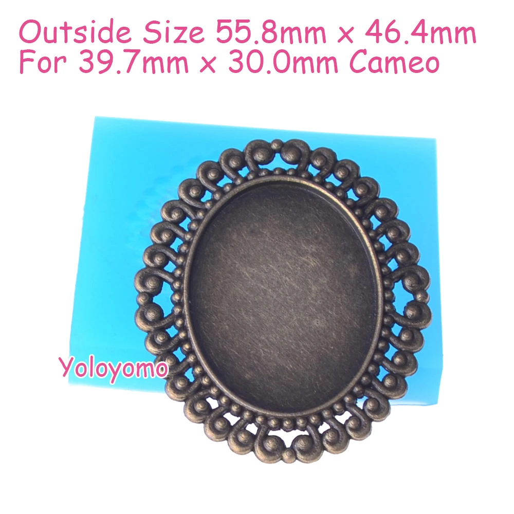 O023YL Oval Frame Flexible Molds Mirror Fame Silicone Mold Cake