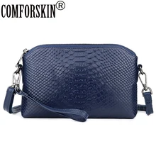 COMFORSKIN Brand Premium 100% Cowhide Leather Alligator Messenger Bag 2019 New Arrivals Large Capacity Hot Fashion Day Clutches