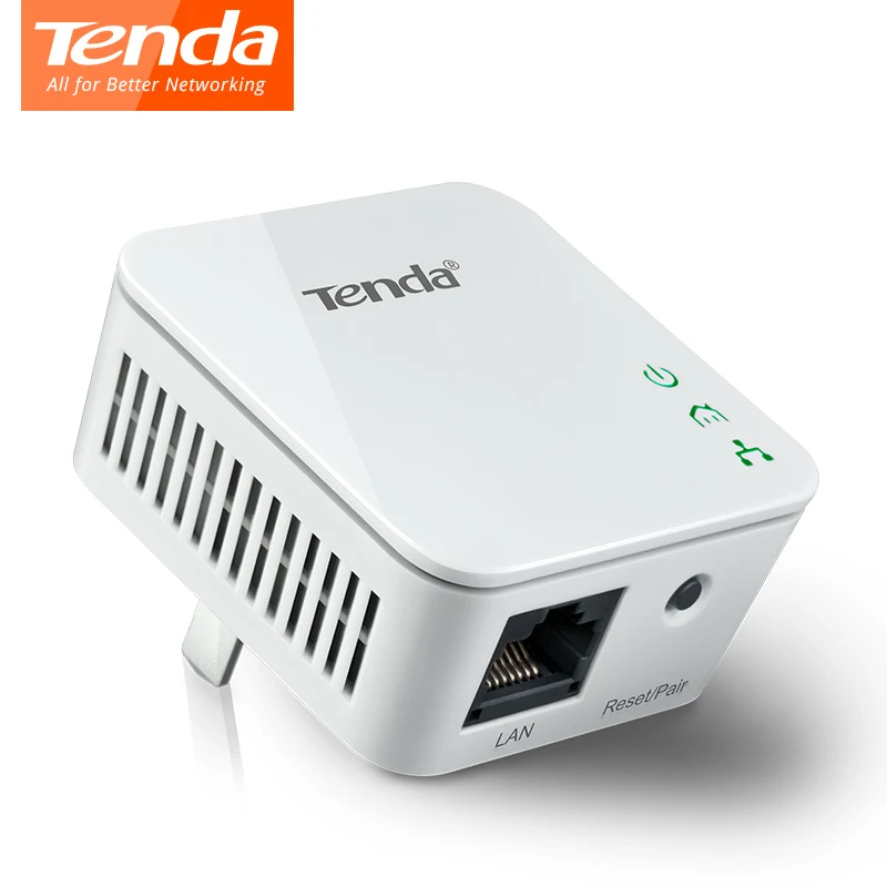 1 шт. Tenda P202 Mini 200 Мбит/с сетевой адаптер PowerLine, PLC Ethernet адаптер, совместимый с IPTV, Homeplug AV2 Plug and Play