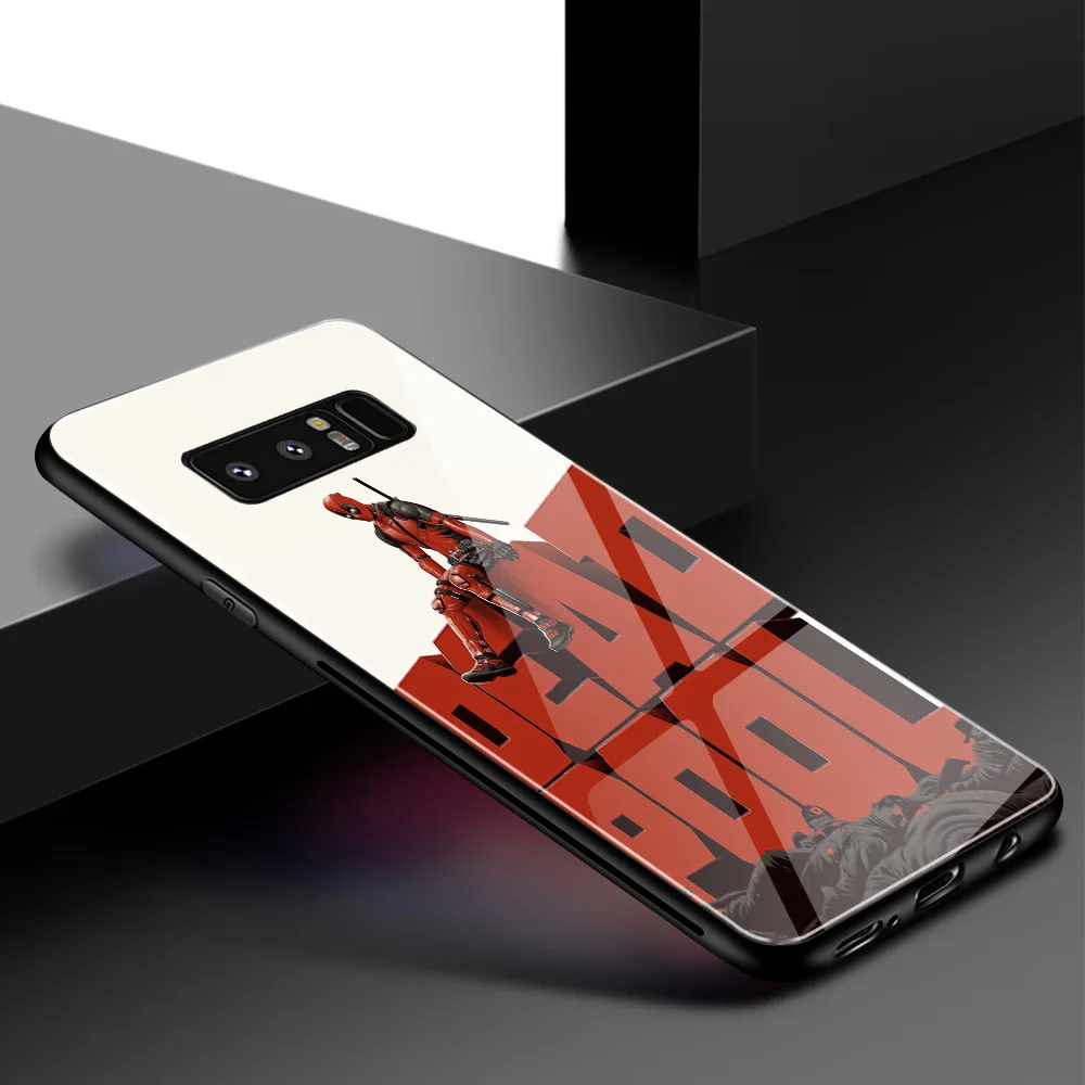 Для samsung S8 чехол Marvel Deadpool жесткий чехол из закаленного стекла для samsung Galaxy Note 8 9 10 S8 S9 Plus S10 plus S10 Lite