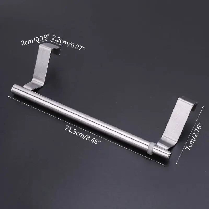 Extendable Over Door Towel Rack Bar Hanging Holder Bathroom Kitchen Hotel Cabinet Cupboard Shelf Rail Stainless Steel