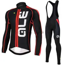 ALE 2016 Winter thermal fleece clothes cycling font b jersey b font bib pants MTB bicycle