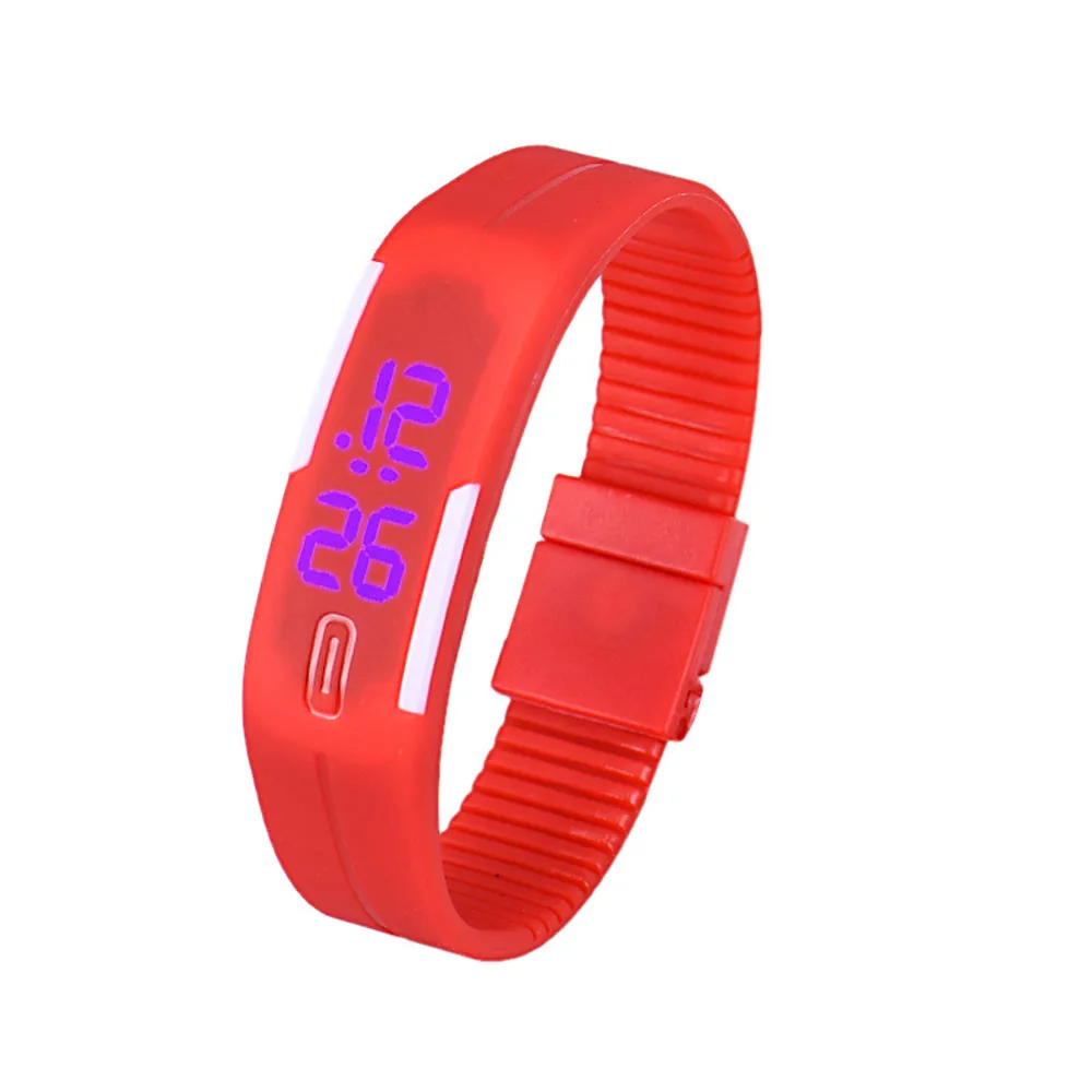 Часы Reloj Deportivo Mujer мужские женские резиновые светодиодный часы Дата спортивный браслет для девочек мальчиков студентов детские часы Kadin Saat* A - Цвет: Red
