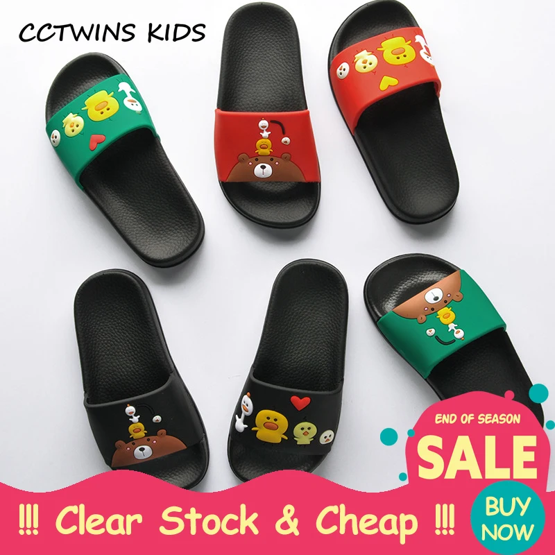 

CCTWINS KIDS 2018 Summer Casual Beach Sandal Baby Boy Black Mule Toddler Cute hildren Slide Kid Fashion Slip On Slipper BS004