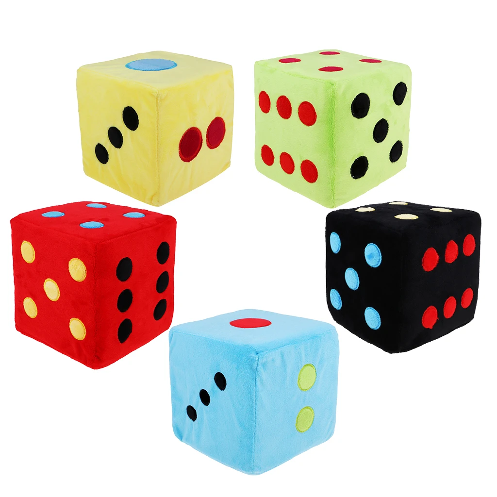 Plush Dice Stuffed Toy Dice Pillow Hang Car Dice Sofa Decoration Board Game