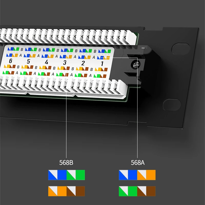 AMPCOM 12 портовая Cat6A / Cat6/ Cat5E UTP мини патч панель с настенным кронштейном в комплекте