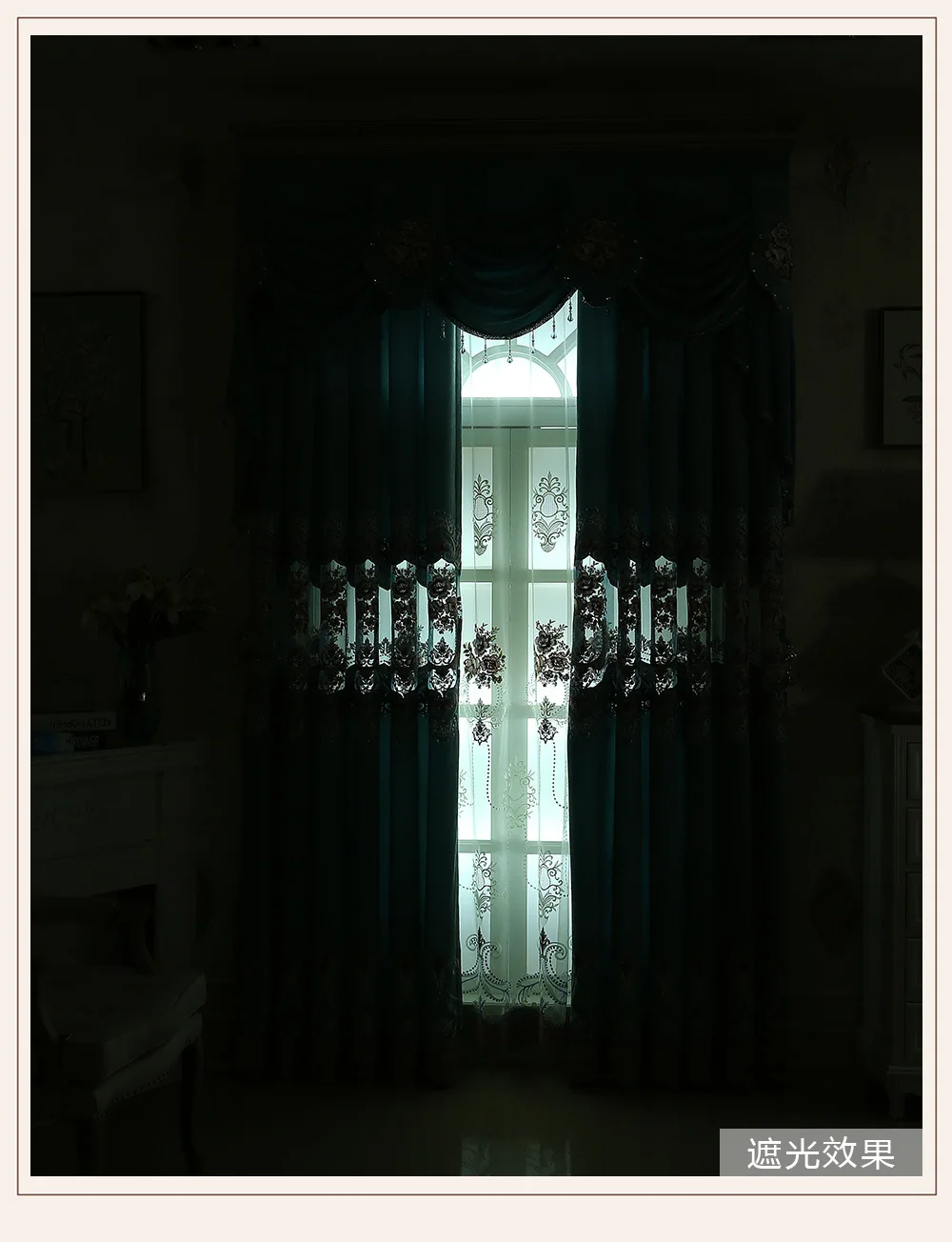 Роскошные шенилловые шторы, европейская вышивка, цветок, затемненные шторы для шторы из тюля для спальни, занавески для гостиной, M003-30