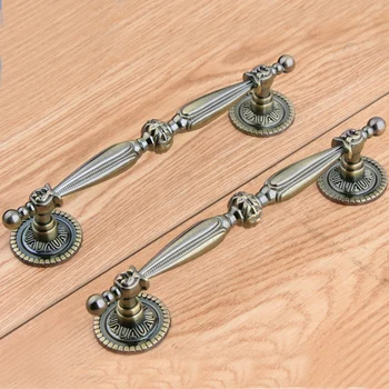 

128mm American vintage style kitchen cabinet wardrobe door handle 5" antique brass dresser cupboard pull knob bronze handle