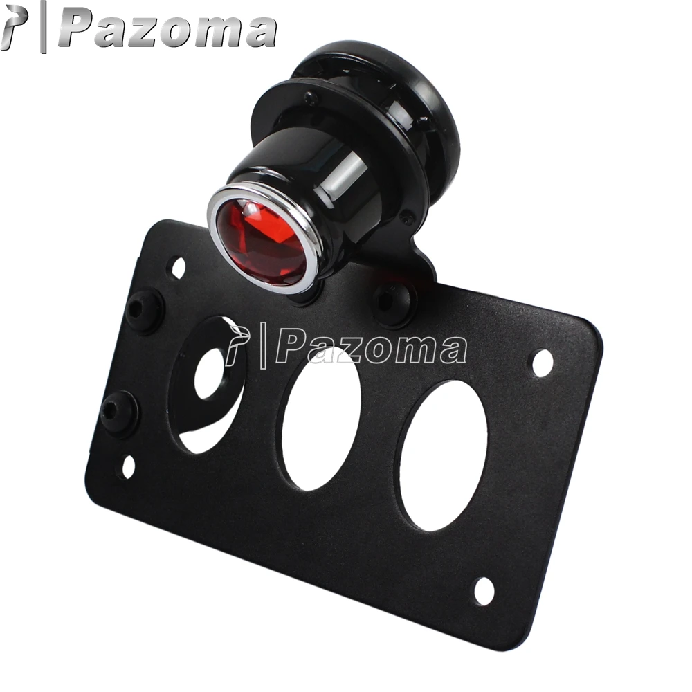 Black Mount Motorcycle License Plate Bracket 4 Harley Chopper Brake Tail Light