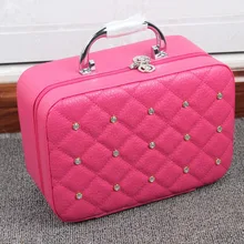 Портативная косметичка с украшением в виде бриллиантов, чехол для макияжа, большая емкость, органайзер для косметики, сумка для путешествий для женщин, 6 цветов