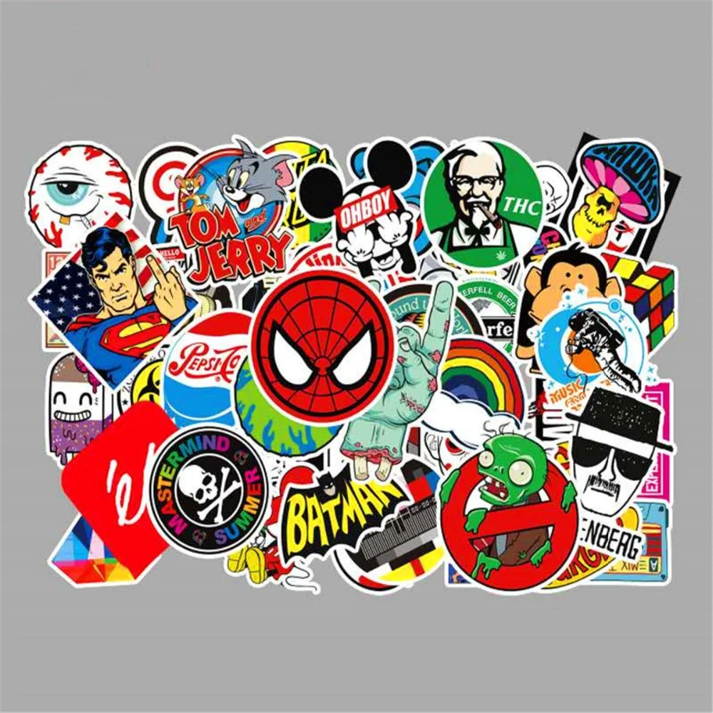 50PCS Mixed Sticker Funny font b Toy b font Sticker for Car Styling Bike Motorcycle font