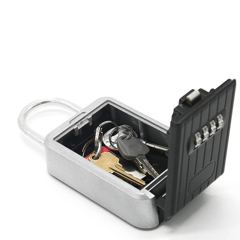 

Portable Key Lock Box Secure Key Holder Durable Aluminium Alloy Material with 4 Digit Combination Waterproof Realtor Lock Box