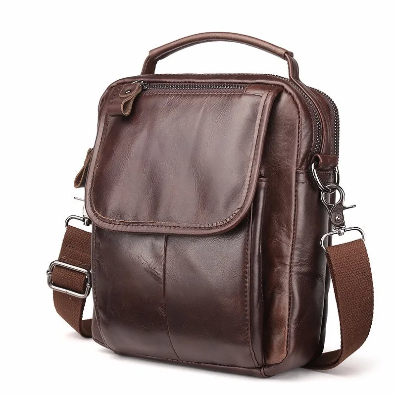 

Messenger Bag Men Shoulder bag Cowhide Genuine Leather Small male man Crossbody bags for men Handbag