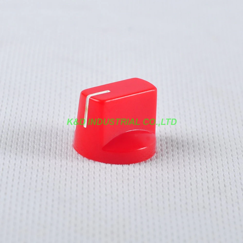 

10pcs Colorful Red Rotary Volume Control Plastic Potentiometer Knob Knurled Shaft Hole