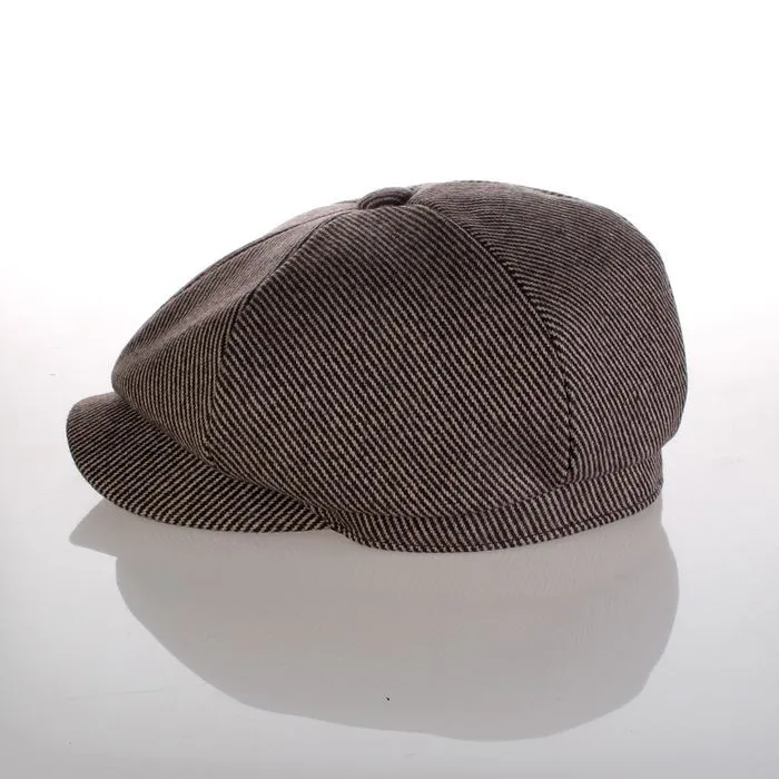 Boolawdee 56/58/60 см шестиугольник newsboy cap художник шляпу модные коричневые полоски обувь для мужчин и женщин для отдыха носить аксессуары M619