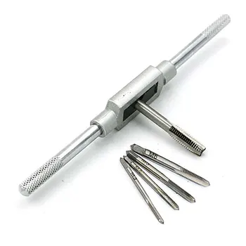 

M3 M4 M5 M6 M8 With Adjustable Tap Wrench 6pcs/set 3F Hand Screw Thread Metric Plug Tap Set 1/16-1/2"