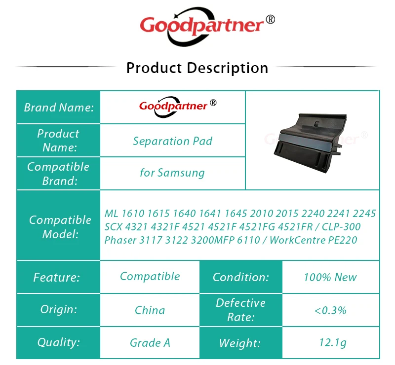 10X CLP 300 разделительная пластина для samsung мл 1640 1610 1615 1641 1645 2010 2240 2241 2245 SCX 4521 4321 Phaser 3117 3122 3200