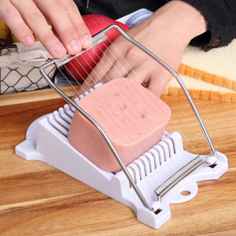 Из нержавеющей стали, для бананов для резки фруктов яйцо Ham форма Slicer Резак по металлу лук вилы томатный измельчитель держатель гаджеты lo1119314