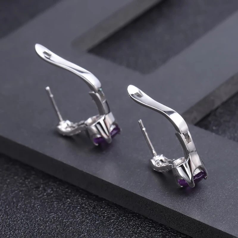 Женский балетный камень 1 63ct натуральный аметистовый драгоченный серьги