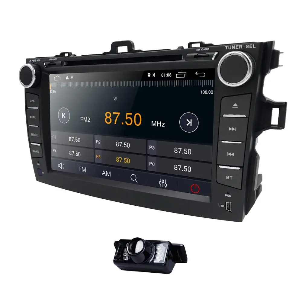 Top 7 Inch android 9.0 Car DVD Player For Toyota corolla 2007-2011 in-dash car radio with BT USB SD GPS DVR DAB obd Free Rear camera 1