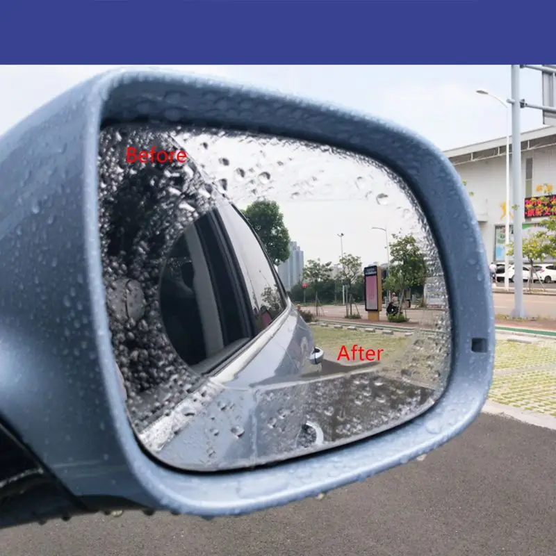 1 пара Автомобильная анти-водная туманная пленка анти-туманное покрытие непромокаемая гидрофобная зеркальная защитная пленка заднего вида