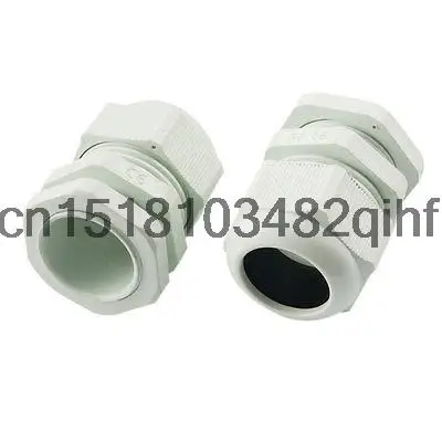 

White Plastic PG25 Waterproof Cables Glands Connector 2 Pcs