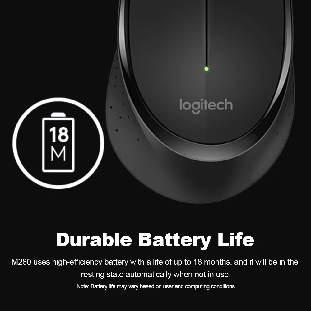 Logitech M280/M275 2,4G Беспроводной Мышь Портативный игровой Мышь удобные Форма с USB приемник для ноутбука компьютерных