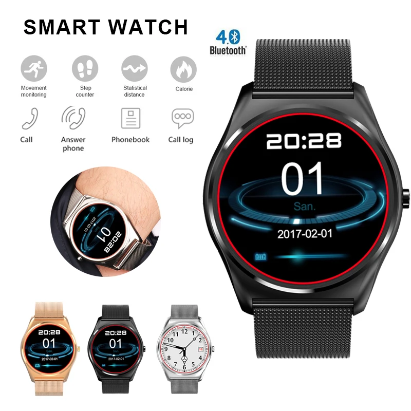 Смарт часы с Bluetooth умные N3 Для мужчин relogios сердечный ритм SmartWatch relogio inteligente для IOS и