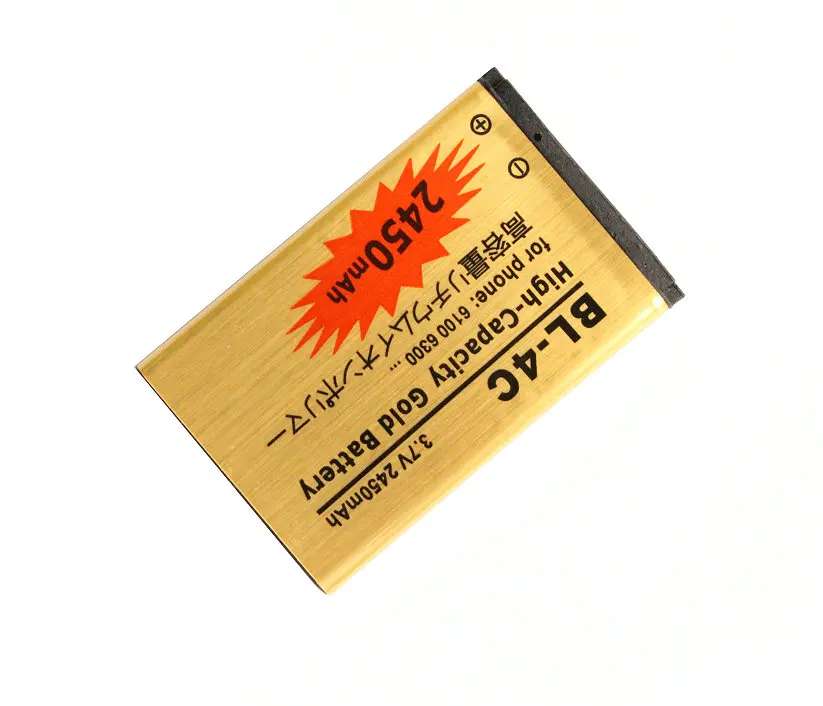 Ciszean 5 шт./лот 2450 мА/ч BL-4C BL 4C BL4C золото запасная батарея для Nokia 6100 6300 7205 1202 1265 1325 1506