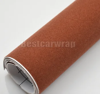 

Brown Velvet Vinyl wrap for car interior Covering roof fabric suede fabric film With Air bubble Free PROTWRAPS size 1.35x15m