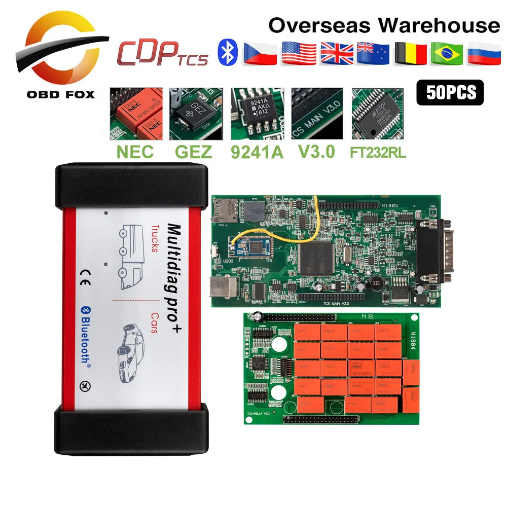 

CDP TCS CDP Pro OBD2 Bluetooth 2015 R3 2016.R1 free active for CARS/TRUCKS OBD2 Diagnostic Tool obd2 coder reader 50pcs/lot