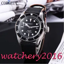 Casual Corgeut 41mm black dial SS case Luminous Deployment sapphire glass Black Bezel miyota Automatic movement Men’s Watch