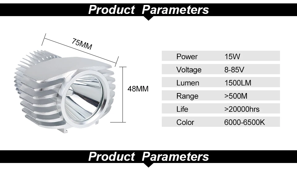 AcooSun 15W Motorcycle Spotlights Auxiliary Lamp Bright 1500LM Led Chip Motobike Headlights Accessories Moto Car Work Fog Light (9)