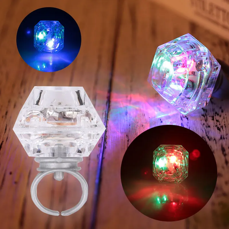 

Diamond Ring Toy Sparkly Diamond Ring Luminous Ring Plastic Multicolor Luminous Flashing Glasses Collection Small Game Kids