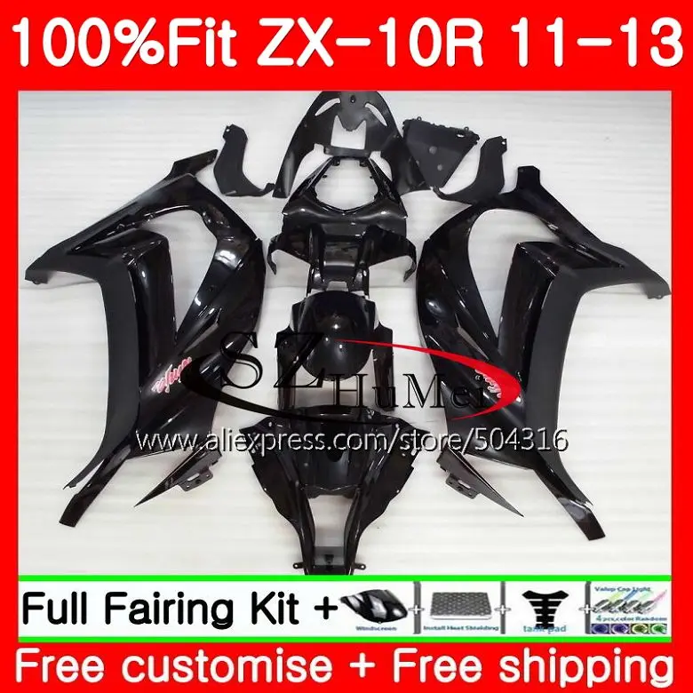 

Injection For KAWASAKI NINJA ZX 10 R ZX10R Glossy black 19SH10 ZX 10R 11 12 13 14 15 ZX-10R 2011 2012 2013 2014 2015 Fairing