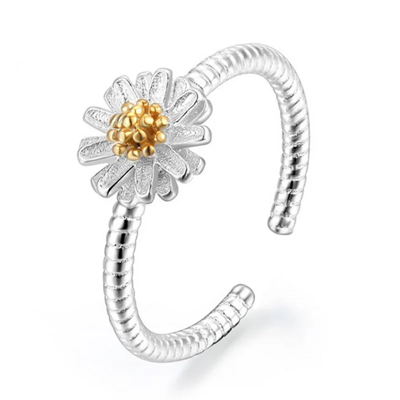 

Gerbera daisies Ms. Silver fashion ring opening small fresh sunflowers high quality jewelry manufacturers, wholesale