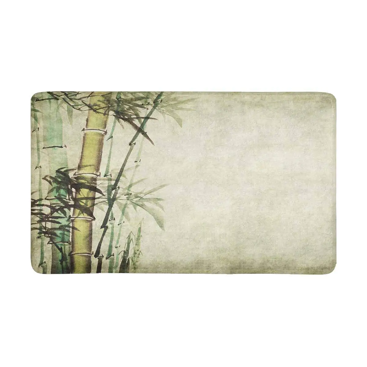 Bamboo Traditional Oriental Chinese Painting Doormat Anti Slip Entrance